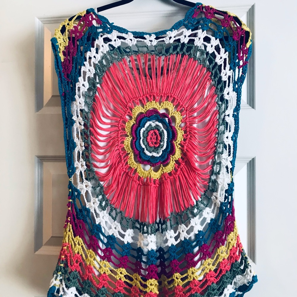 Gorgeous crochet “Orange” brand cover-up/top.